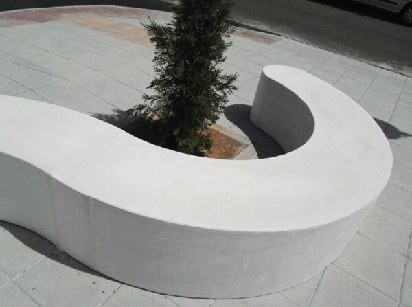 BANCO HORMIGON CURVO MACIZO - Ref. 4041 - Imagen 4