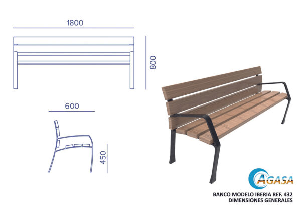 BANCO MOD. IBERIA - Ref. 432 / 432A - Imagen 5
