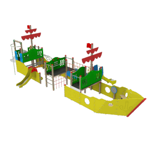 BARCO PIRATA PREMIUM INTEGRACIÓN CON TOBOGAN GUSANO- Ref. 298E
