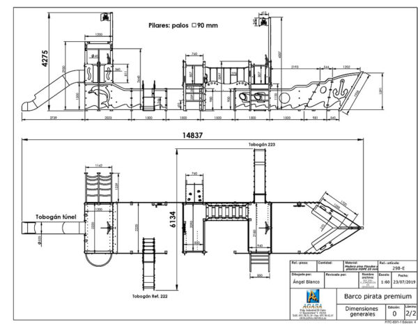 BARCO PIRATA PREMIUM INTEGRACIÓN CON TOBOGAN GUSANO- Ref. 298E - Imagen 3