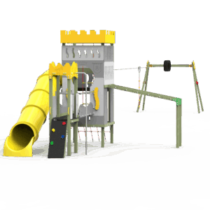 CASTILLO MEDIEVAL CON CONJUNTO Y TIROLINA.- Ref. 260H