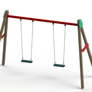 COLUMPIO METAL-MADERA 2 ASIENTOS PLANOS - Ref. 225C