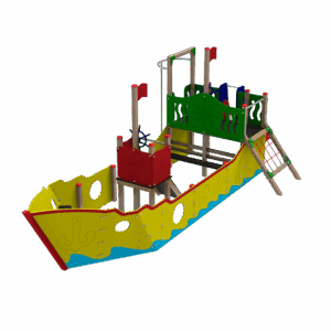 BARCO PIRATA CON TOBOGAN MULTIJUEGOS MEDIANO - Ref. 298