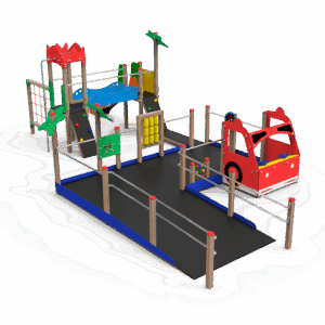 CAMION DE BOMBERO MULTIJUEGOS (INTEGRACIÓN) CON SUELO Y CASITA- Ref 291