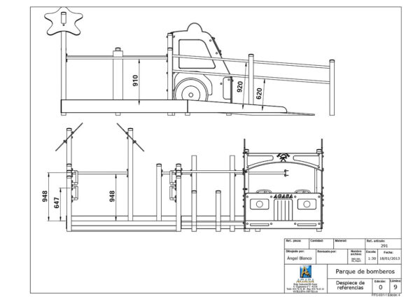 CAMION DE BOMBERO MULTIJUEGOS (INTEGRACIÓN) CON SUELO Y CASITA- Ref 291 - Imagen 4