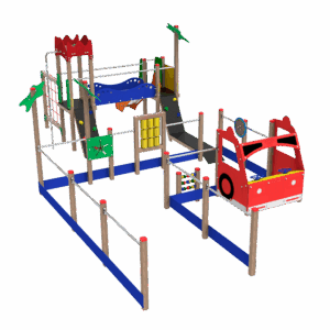 CAMIÓN DE BOMBEROS MULTIJUEGOS (INTEGRACIÓN) SIN SUELO CON CASITA- Ref. 291C